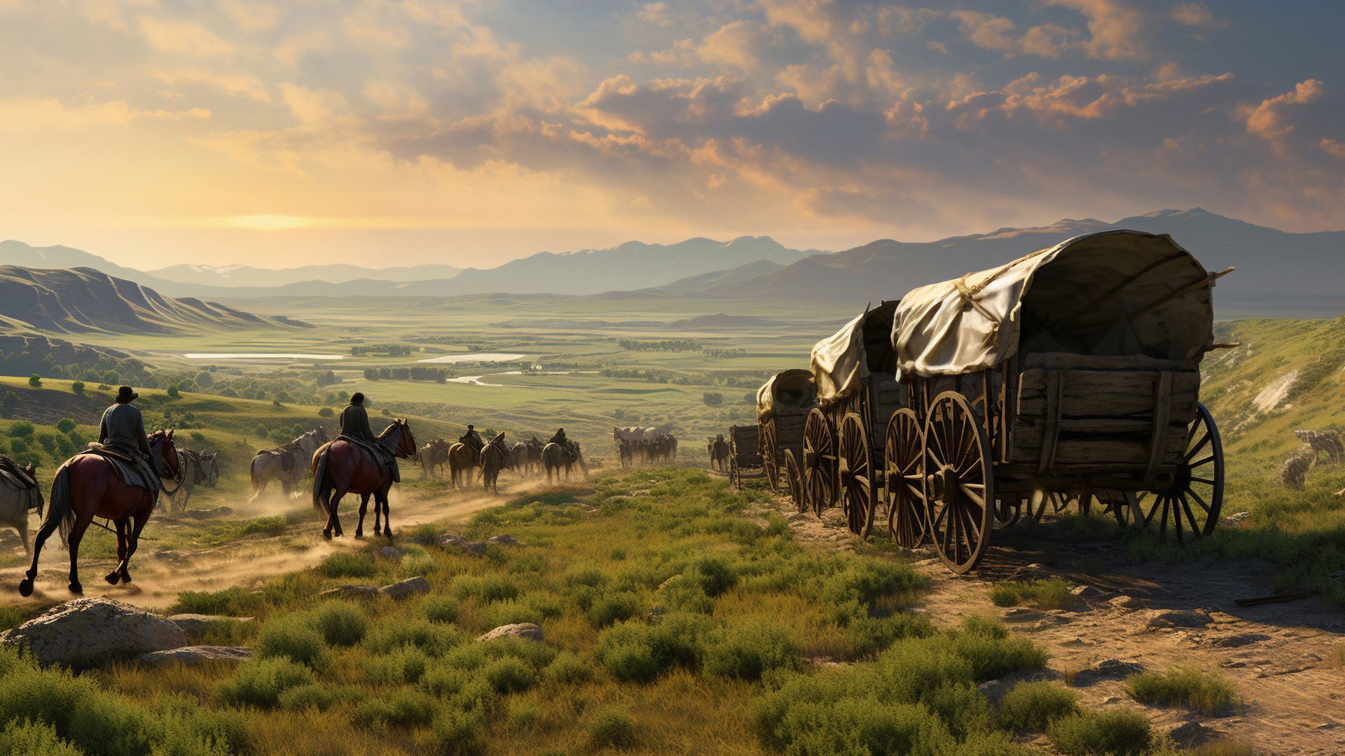 Wagon with horses