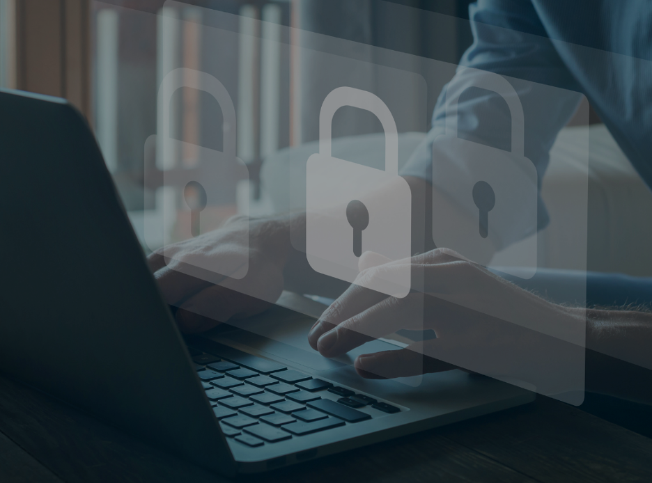 A person on a computer